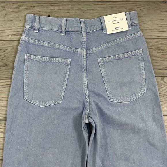 Zara Women's Size 6 The Trute Cotton Loose Fit Flare Wide Leg Denim NEW Jeans - Picture 16 of 17